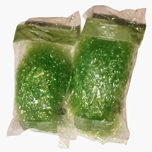 Easter Grass Basket Filler Green Plastic Crafts Lot 2 Packs